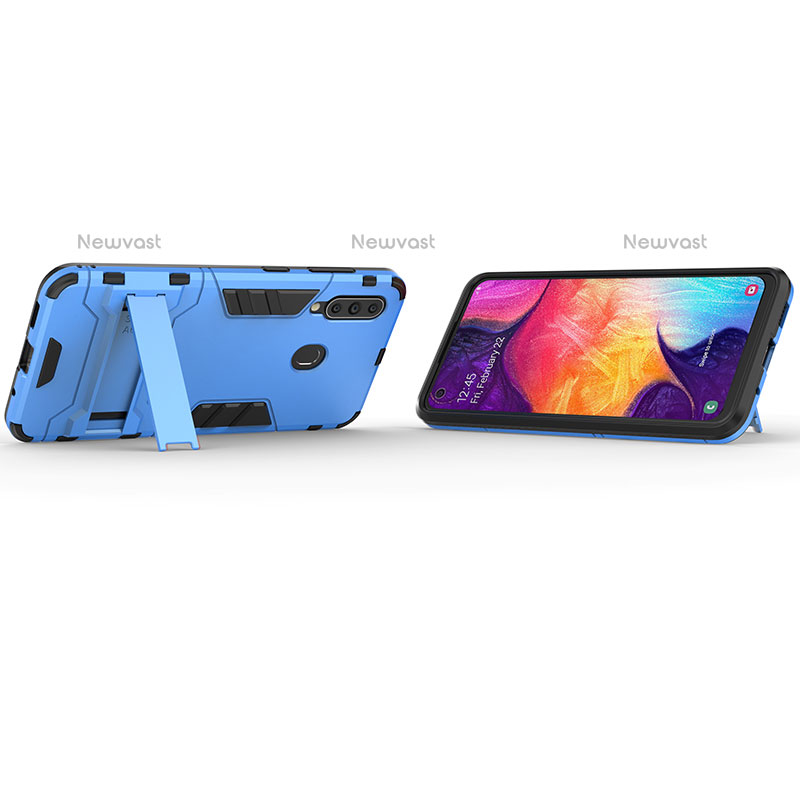 Silicone Matte Finish and Plastic Back Cover Case with Stand KC1 for Samsung Galaxy M40