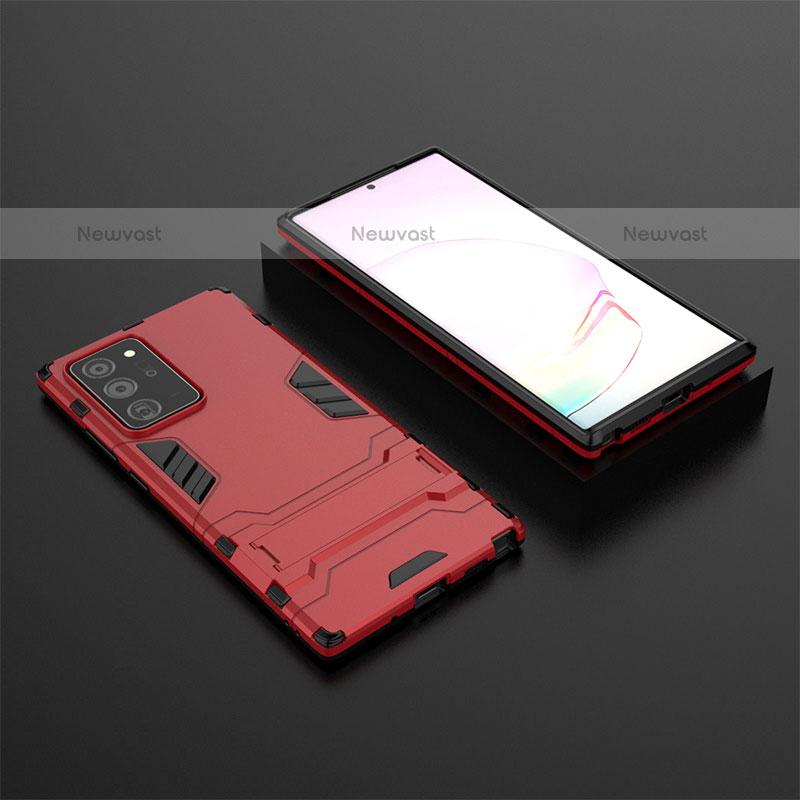 Silicone Matte Finish and Plastic Back Cover Case with Stand KC1 for Samsung Galaxy Note 20 Ultra 5G