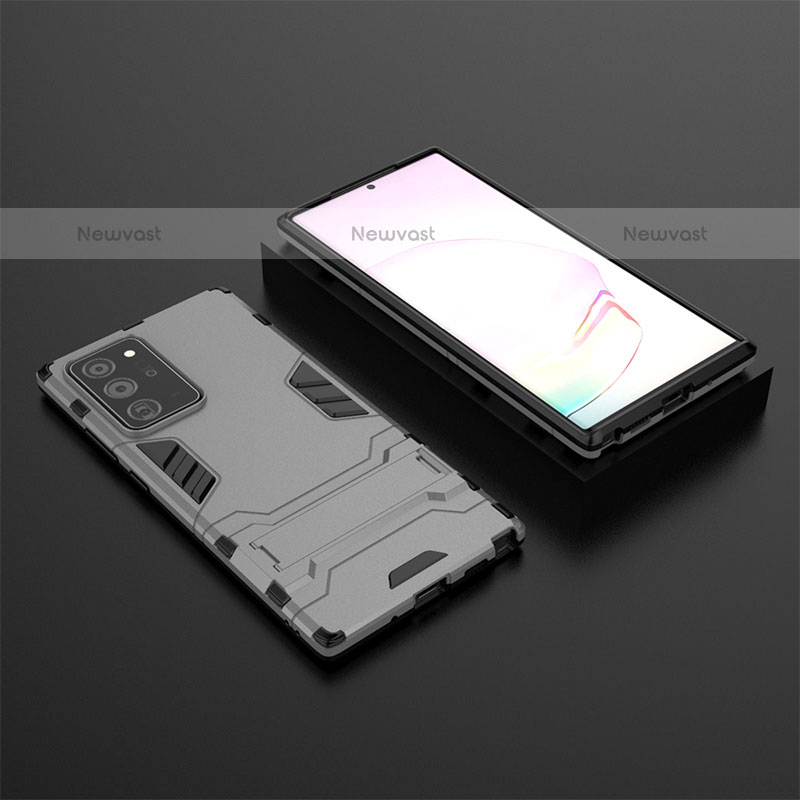 Silicone Matte Finish and Plastic Back Cover Case with Stand KC1 for Samsung Galaxy Note 20 Ultra 5G