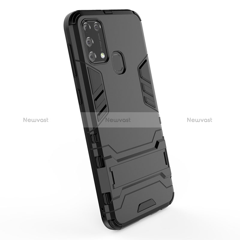 Silicone Matte Finish and Plastic Back Cover Case with Stand KC3 for Samsung Galaxy M31 Prime Edition