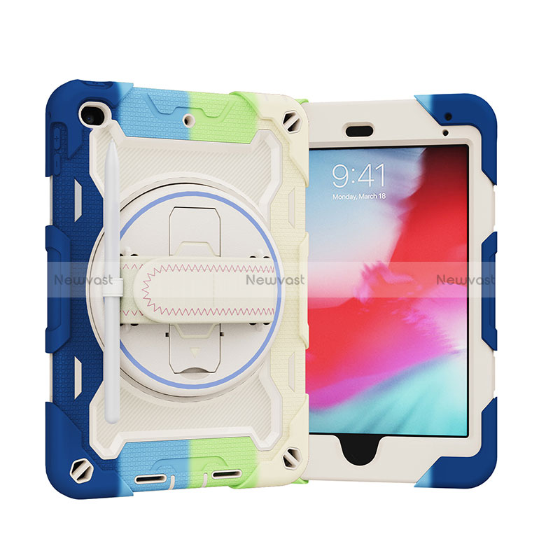 Silicone Matte Finish and Plastic Back Cover Case with Stand L01 for Apple iPad Mini 4