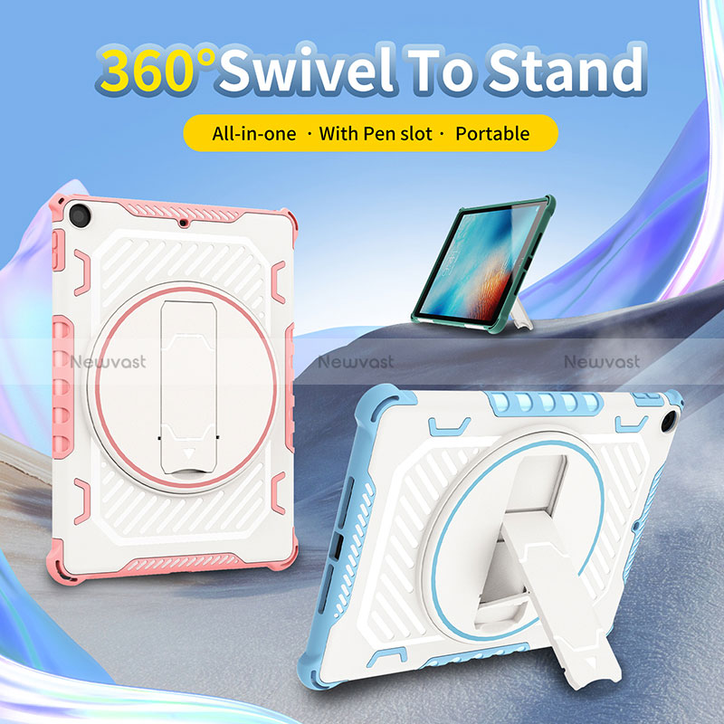 Silicone Matte Finish and Plastic Back Cover Case with Stand L03 for Apple New iPad 9.7 (2018)