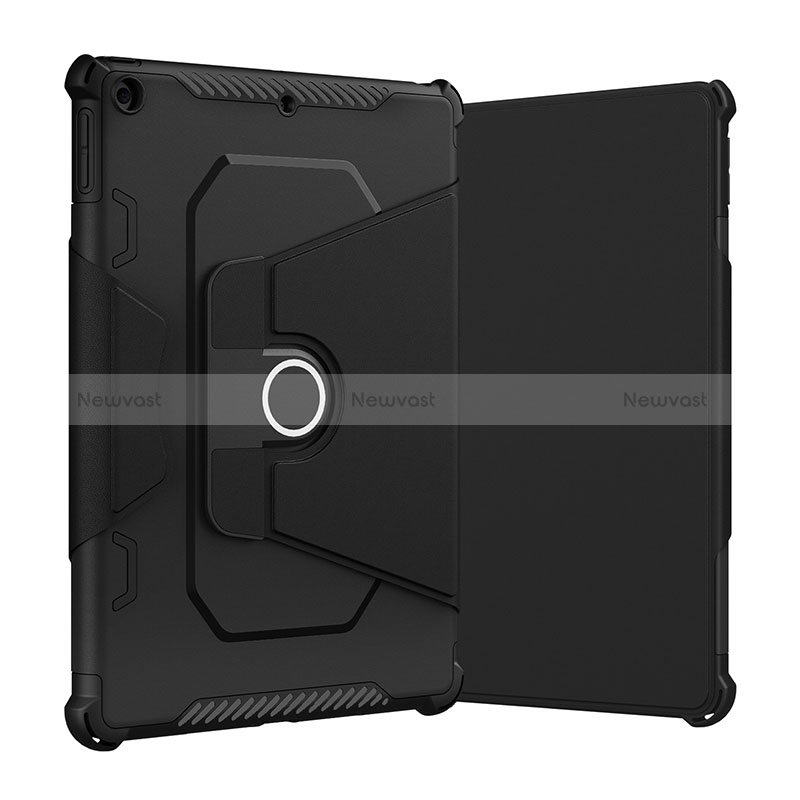 Silicone Matte Finish and Plastic Back Cover Case with Stand L04 for Apple iPad 10.2 (2020)