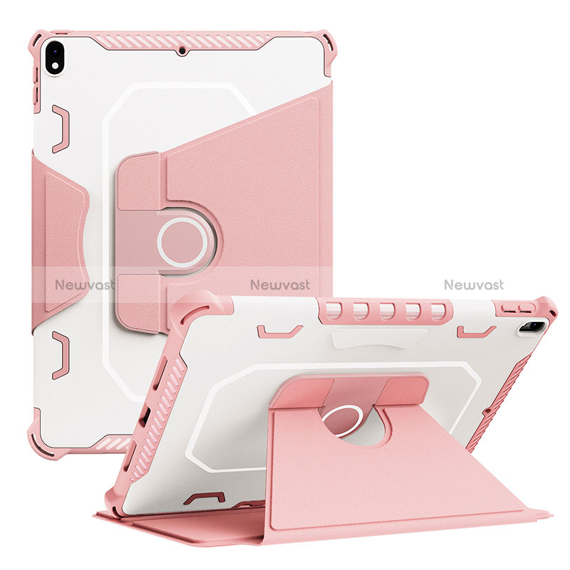 Silicone Matte Finish and Plastic Back Cover Case with Stand L04 for Apple iPad Air 3