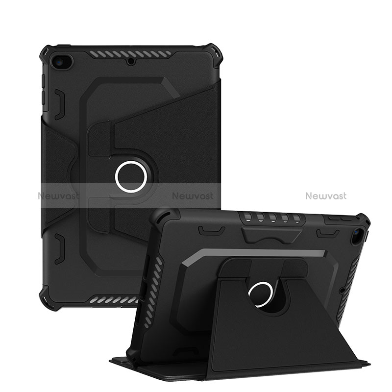 Silicone Matte Finish and Plastic Back Cover Case with Stand L04 for Apple iPad Mini 4 Black