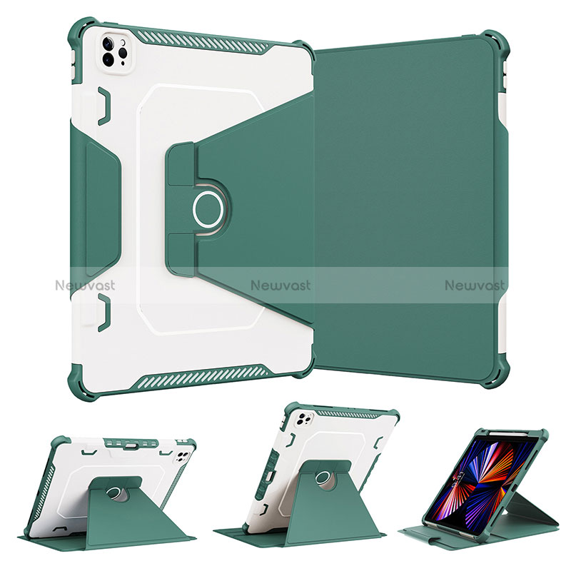 Silicone Matte Finish and Plastic Back Cover Case with Stand L04 for Apple iPad Pro 12.9 (2020)