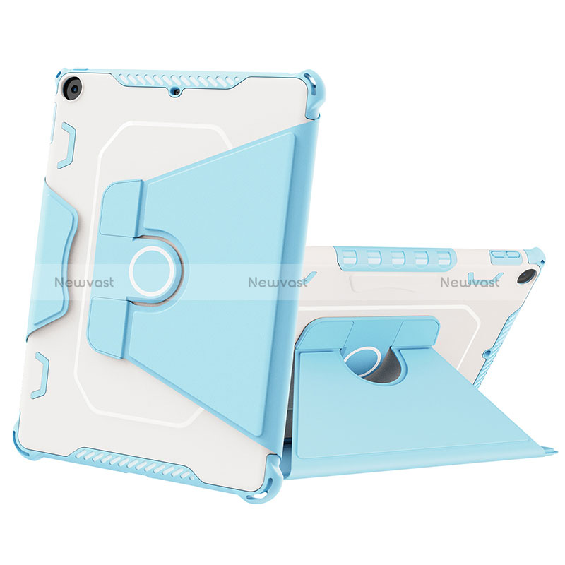 Silicone Matte Finish and Plastic Back Cover Case with Stand L04 for Apple New iPad 9.7 (2017)