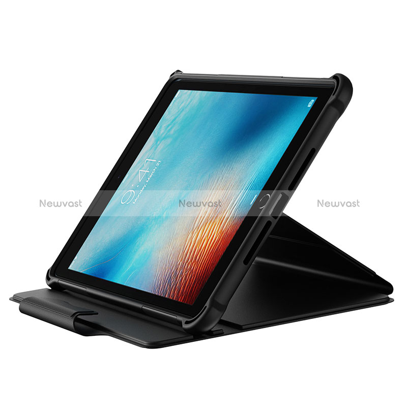 Silicone Matte Finish and Plastic Back Cover Case with Stand L04 for Apple New iPad 9.7 (2018)