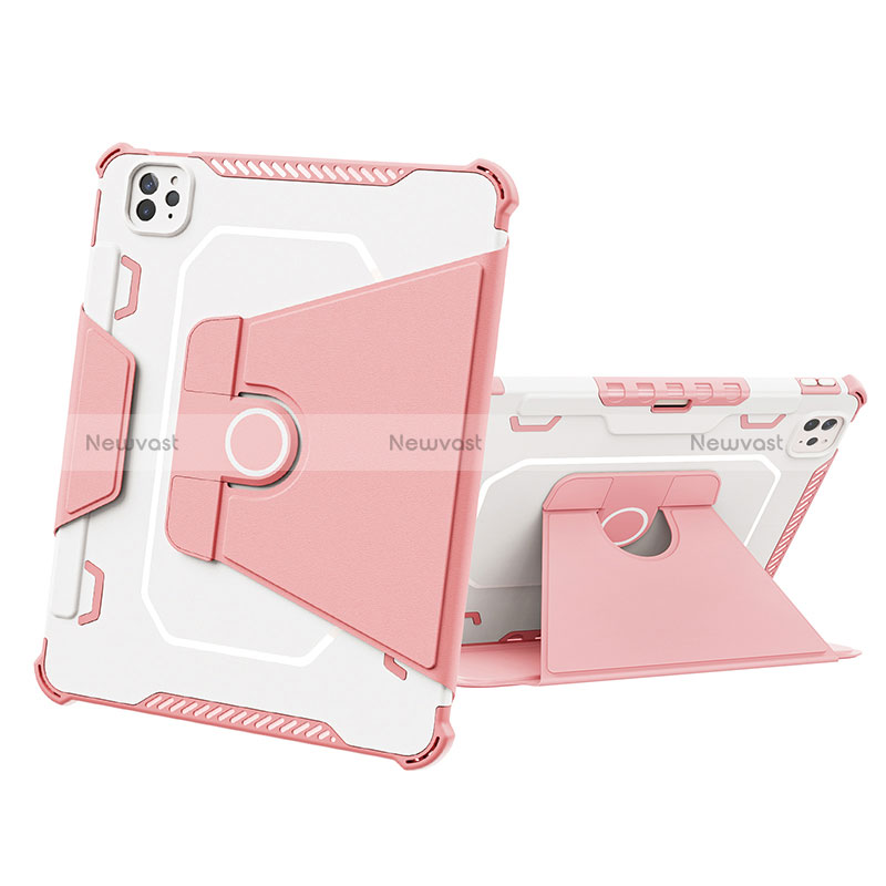 Silicone Matte Finish and Plastic Back Cover Case with Stand L05 for Apple iPad Pro 11 (2020)