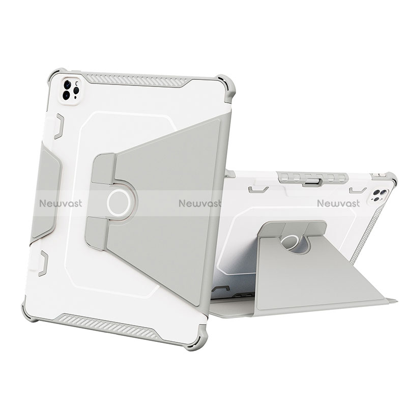 Silicone Matte Finish and Plastic Back Cover Case with Stand L05 for Apple iPad Pro 12.9 (2020)