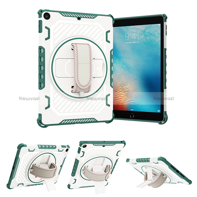 Silicone Matte Finish and Plastic Back Cover Case with Stand L07 for Apple New iPad 9.7 (2018)