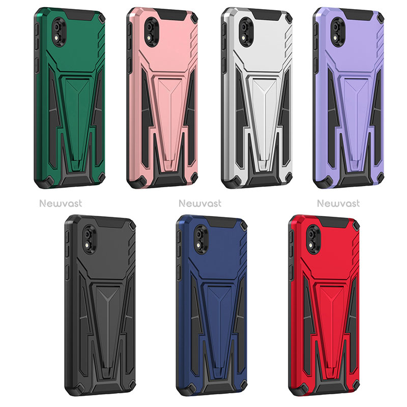 Silicone Matte Finish and Plastic Back Cover Case with Stand MQ1 for Samsung Galaxy A01 Core