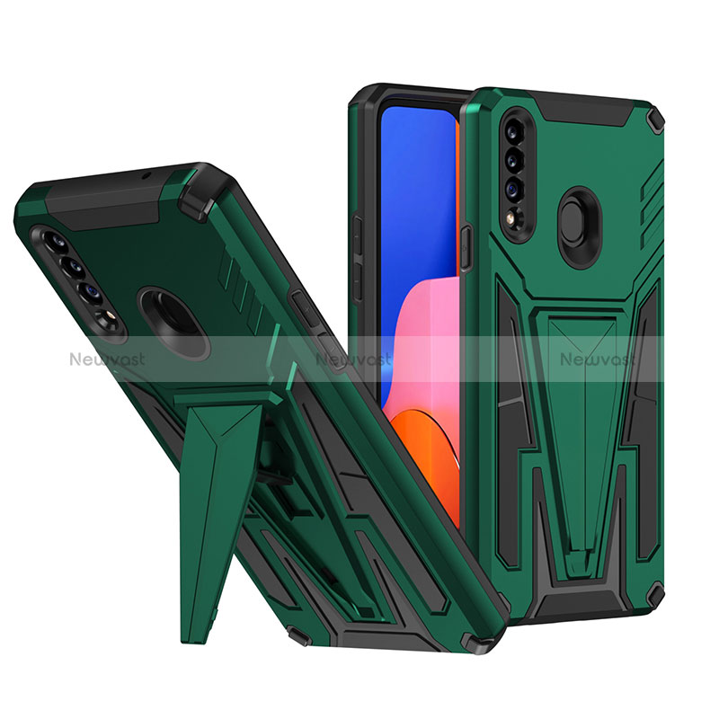 Silicone Matte Finish and Plastic Back Cover Case with Stand MQ1 for Samsung Galaxy A20s