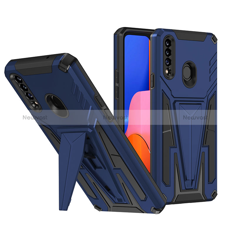 Silicone Matte Finish and Plastic Back Cover Case with Stand MQ1 for Samsung Galaxy A20s
