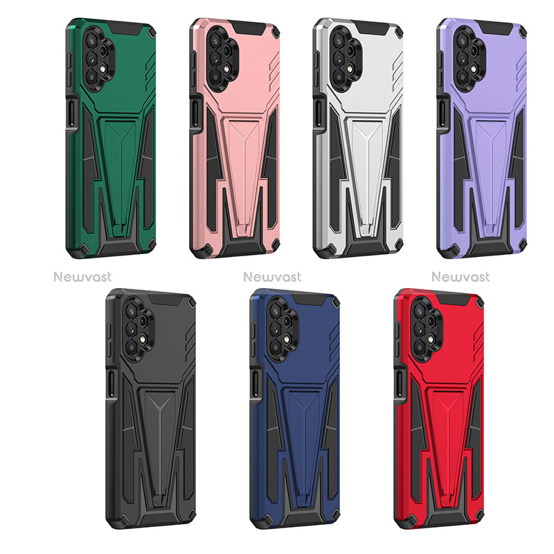 Silicone Matte Finish and Plastic Back Cover Case with Stand MQ1 for Samsung Galaxy A32 5G