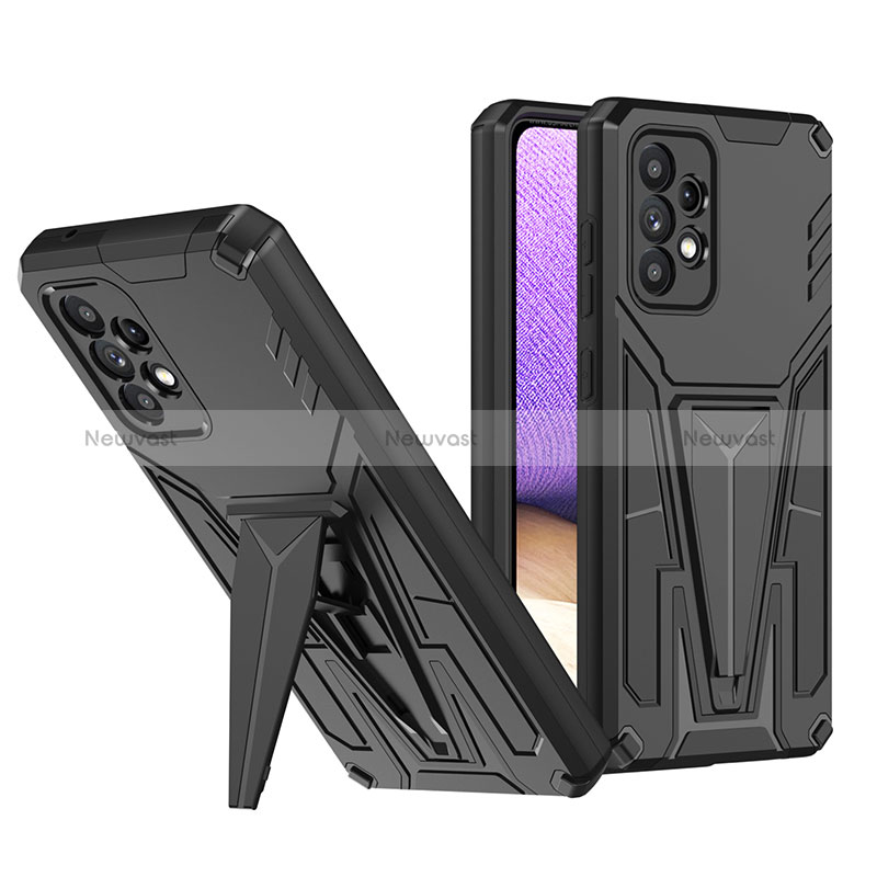 Silicone Matte Finish and Plastic Back Cover Case with Stand MQ1 for Samsung Galaxy A52 4G
