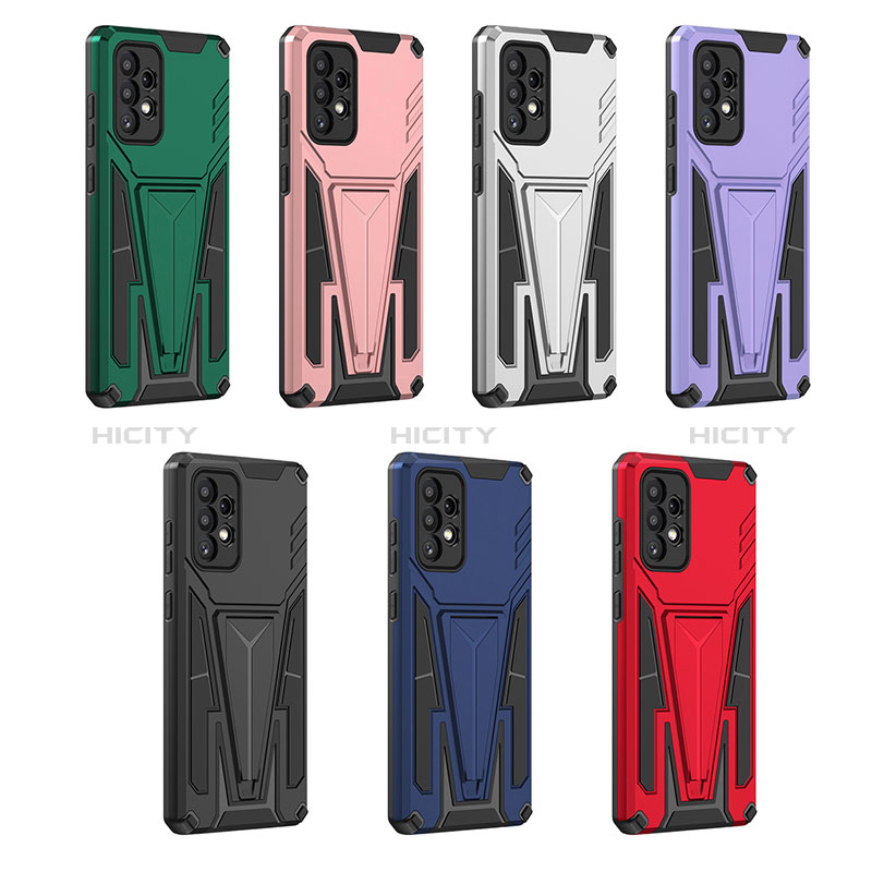 Silicone Matte Finish and Plastic Back Cover Case with Stand MQ1 for Samsung Galaxy A72 5G