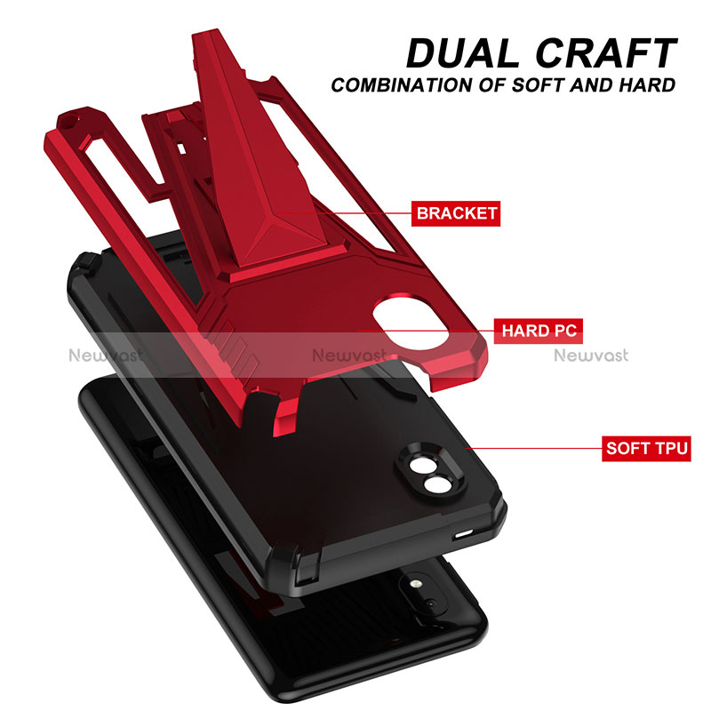 Silicone Matte Finish and Plastic Back Cover Case with Stand MQ1 for Samsung Galaxy M01 Core