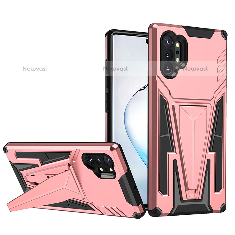 Silicone Matte Finish and Plastic Back Cover Case with Stand MQ1 for Samsung Galaxy Note 10 Plus 5G