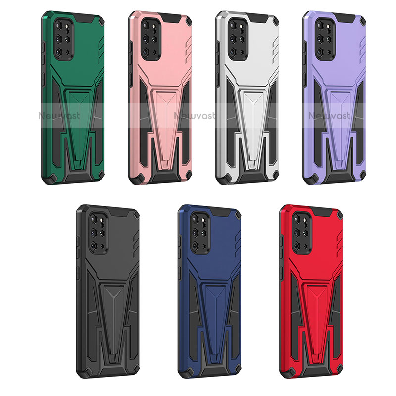 Silicone Matte Finish and Plastic Back Cover Case with Stand MQ1 for Samsung Galaxy S20 Plus