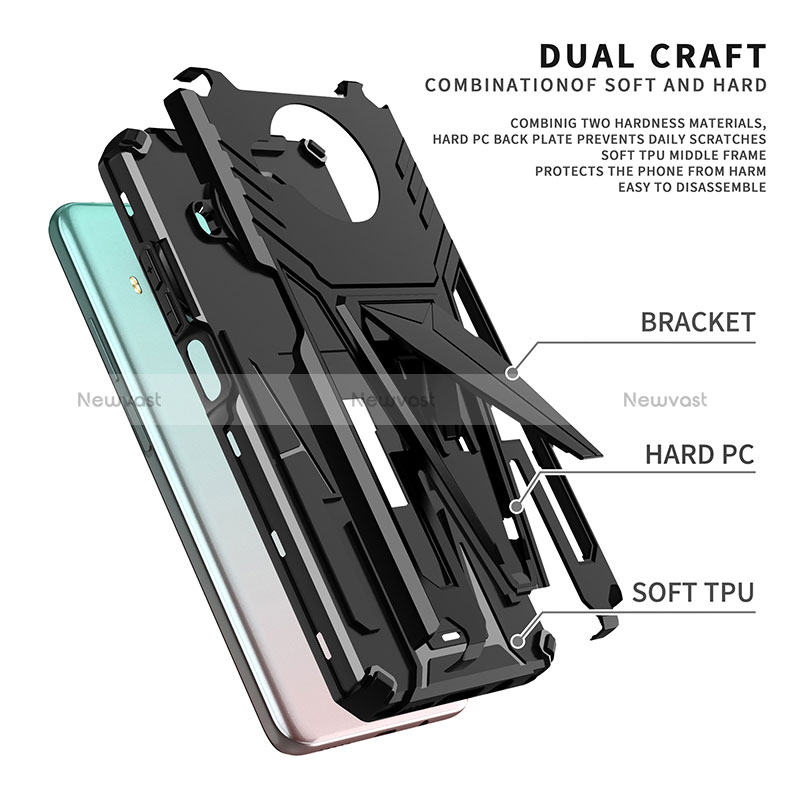 Silicone Matte Finish and Plastic Back Cover Case with Stand MQ1 for Xiaomi Mi 10T Lite 5G