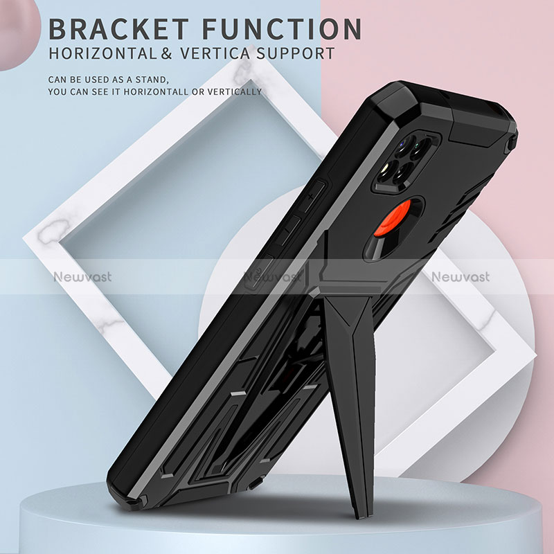 Silicone Matte Finish and Plastic Back Cover Case with Stand MQ1 for Xiaomi Redmi 9C