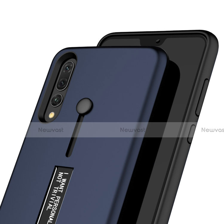 Silicone Matte Finish and Plastic Back Cover Case with Stand P01 for Huawei P20 Pro