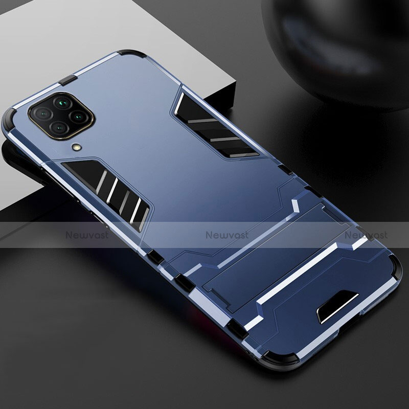 Silicone Matte Finish and Plastic Back Cover Case with Stand R01 for Huawei Nova 7i