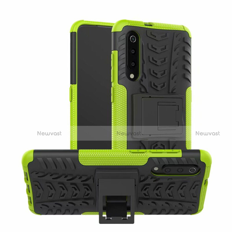 Silicone Matte Finish and Plastic Back Cover Case with Stand R01 for Samsung Galaxy A70
