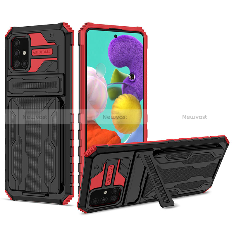 Silicone Matte Finish and Plastic Back Cover Case with Stand YF1 for Samsung Galaxy M40S