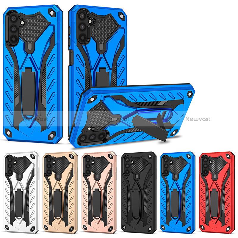 Silicone Matte Finish and Plastic Back Cover Case with Stand YF2 for Samsung Galaxy A04s