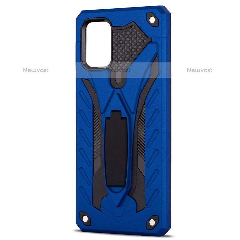 Silicone Matte Finish and Plastic Back Cover Case with Stand YF2 for Samsung Galaxy A51 4G