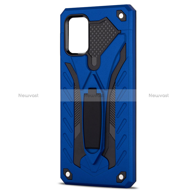 Silicone Matte Finish and Plastic Back Cover Case with Stand YF2 for Samsung Galaxy M40S