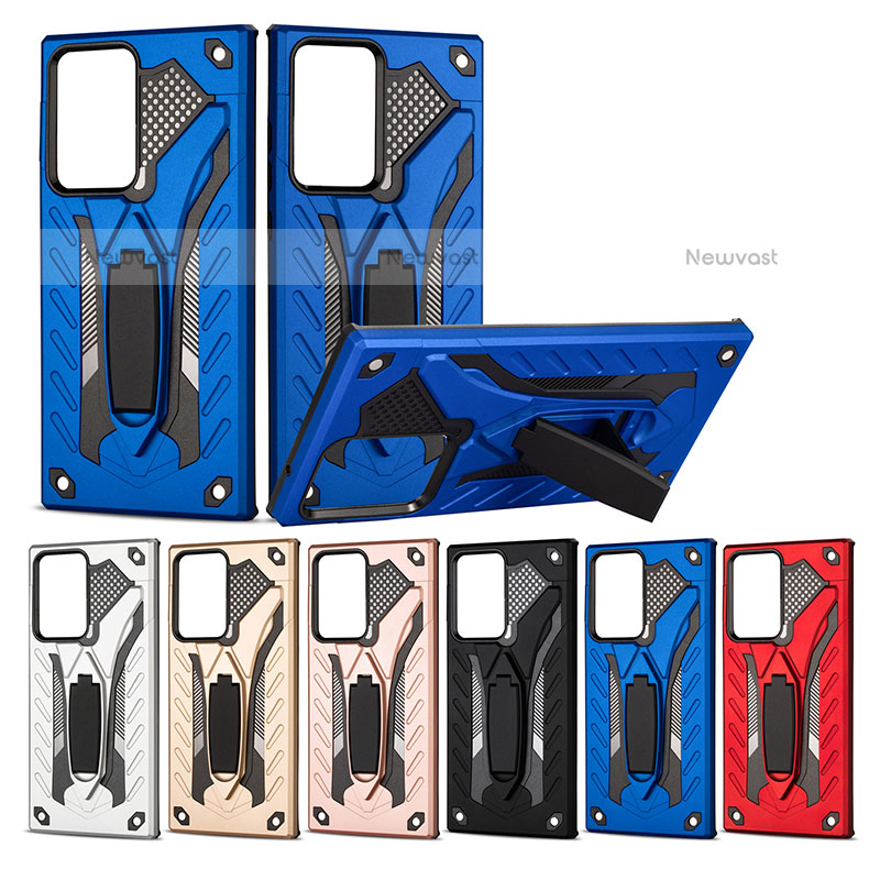 Silicone Matte Finish and Plastic Back Cover Case with Stand YF2 for Samsung Galaxy Note 20 Ultra 5G