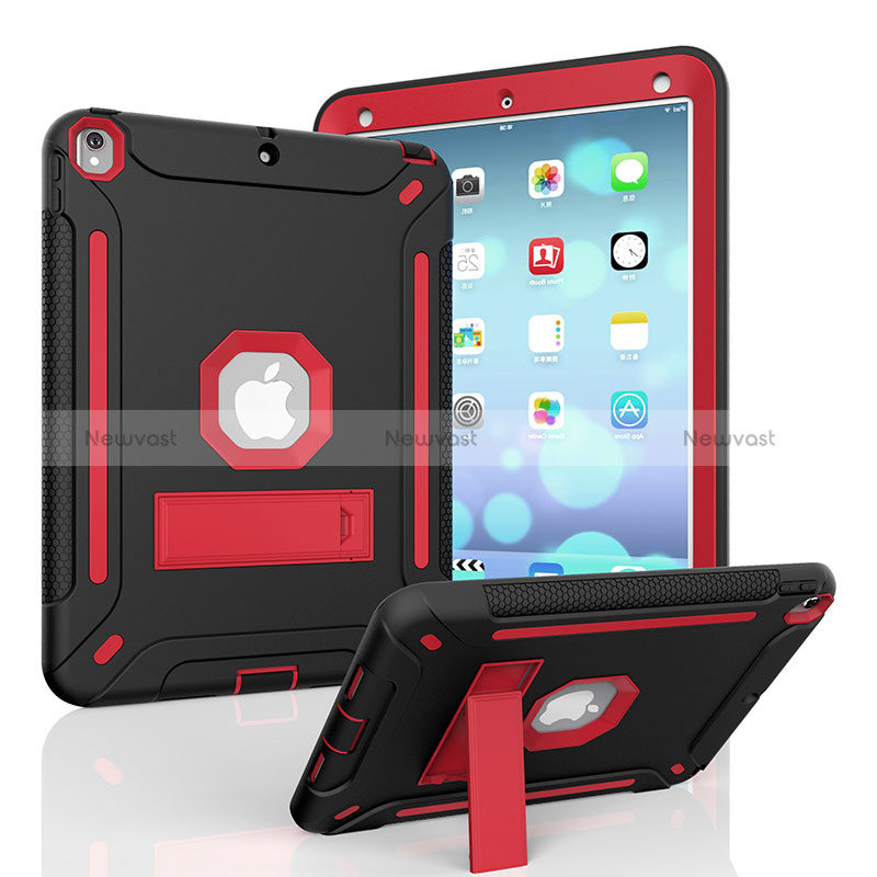 Silicone Matte Finish and Plastic Back Cover Case with Stand YJ1 for Apple iPad Air 3