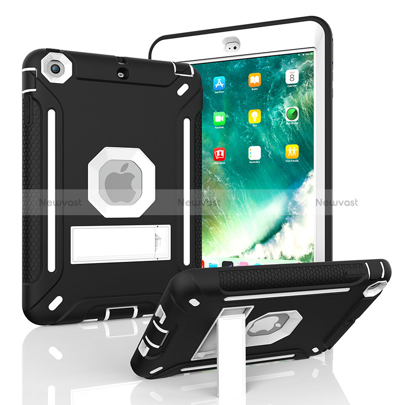 Silicone Matte Finish and Plastic Back Cover Case with Stand YJ1 for Apple iPad Mini 2