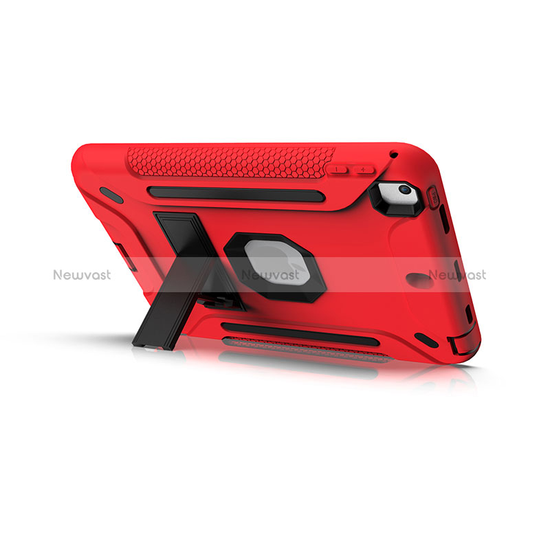 Silicone Matte Finish and Plastic Back Cover Case with Stand YJ1 for Apple iPad Mini 4