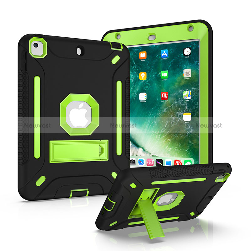 Silicone Matte Finish and Plastic Back Cover Case with Stand YJ1 for Apple iPad Mini 5 (2019)
