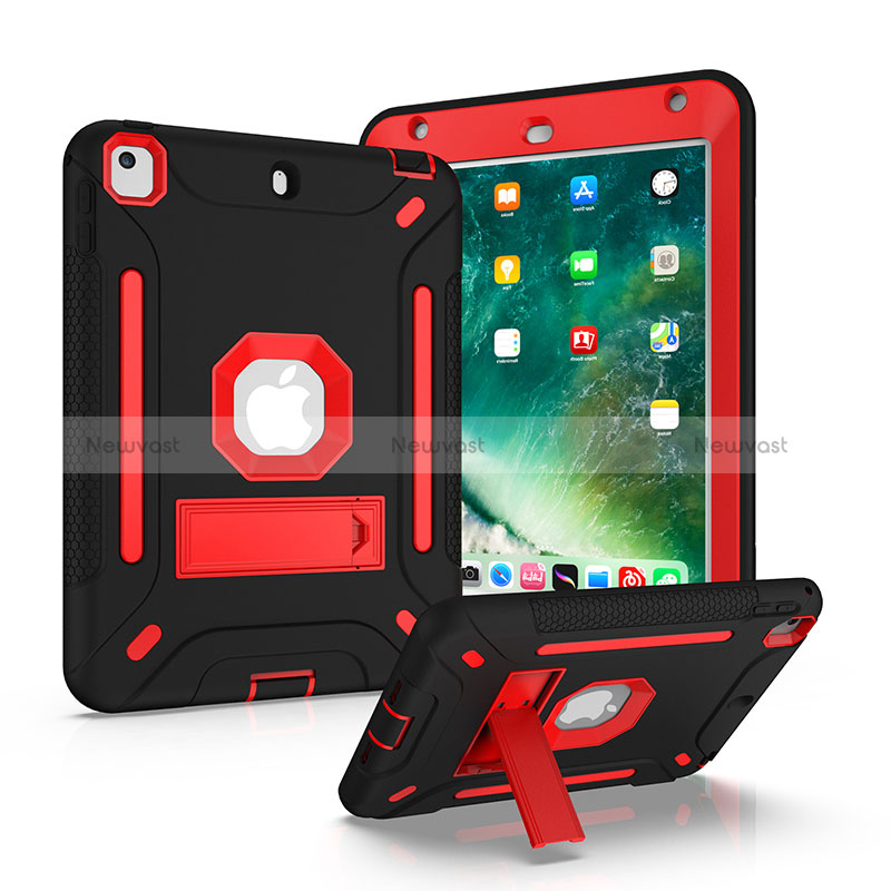 Silicone Matte Finish and Plastic Back Cover Case with Stand YJ1 for Apple iPad Mini 5 (2019)