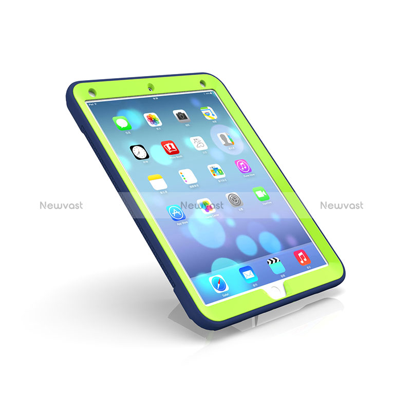 Silicone Matte Finish and Plastic Back Cover Case with Stand YJ2 for Apple iPad Air 3