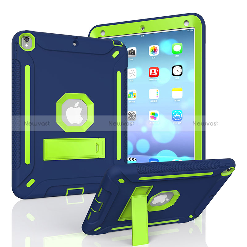 Silicone Matte Finish and Plastic Back Cover Case with Stand YJ2 for Apple iPad Air 3