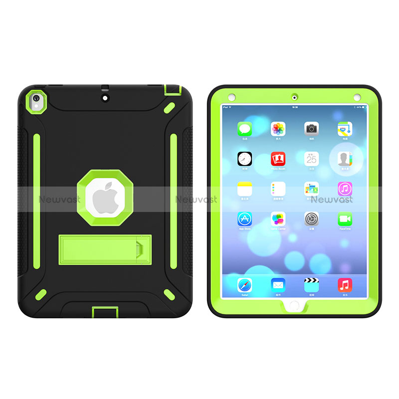 Silicone Matte Finish and Plastic Back Cover Case with Stand YJ2 for Apple iPad Air 3