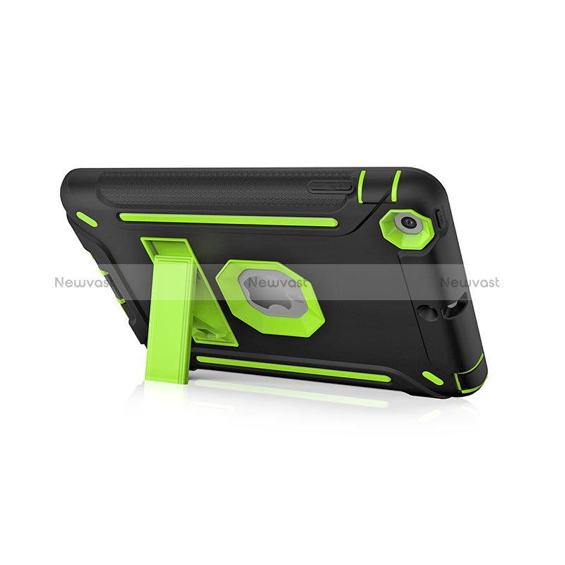 Silicone Matte Finish and Plastic Back Cover Case with Stand YJ2 for Apple iPad Mini 2
