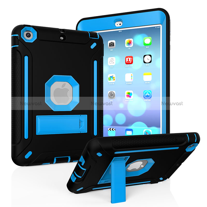 Silicone Matte Finish and Plastic Back Cover Case with Stand YJ2 for Apple iPad Mini 3