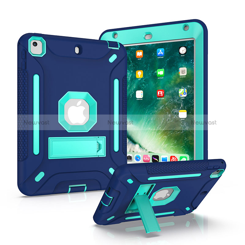 Silicone Matte Finish and Plastic Back Cover Case with Stand YJ2 for Apple iPad Mini 5 (2019)