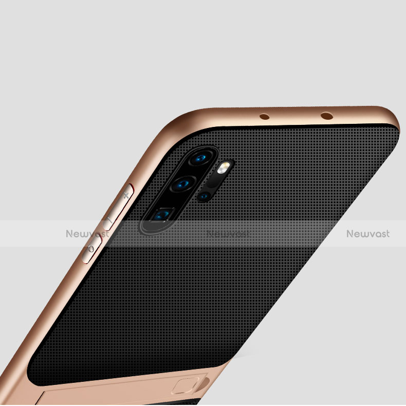 Silicone Matte Finish and Plastic Back Cover Case with Stand Z01 for Huawei P30 Pro New Edition
