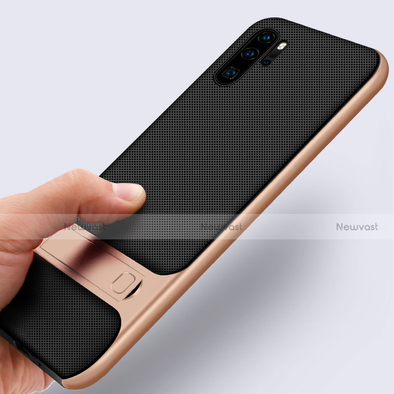 Silicone Matte Finish and Plastic Back Cover Case with Stand Z01 for Huawei P30 Pro New Edition