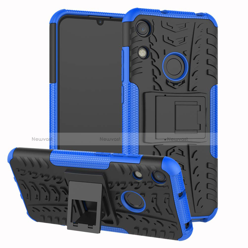 Silicone Matte Finish and Plastic Back Cover Case with Stand Z01 for Huawei Y6 (2019)