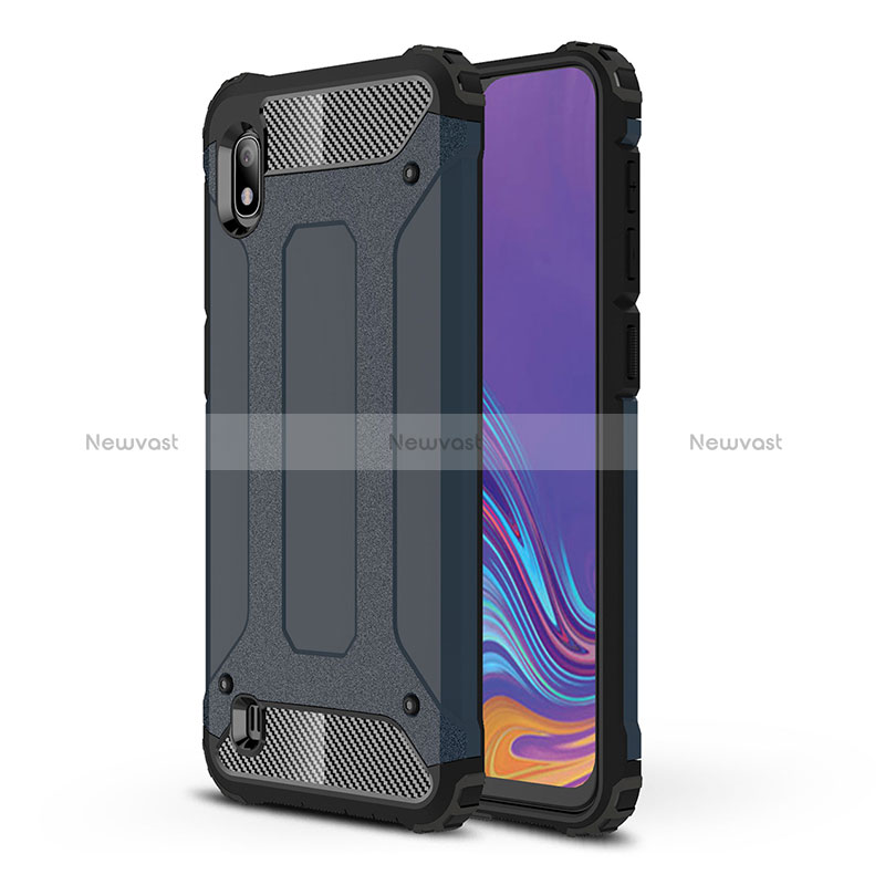 Silicone Matte Finish and Plastic Back Cover Case WL1 for Samsung Galaxy A10