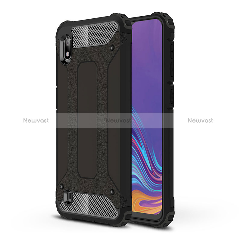 Silicone Matte Finish and Plastic Back Cover Case WL1 for Samsung Galaxy A10